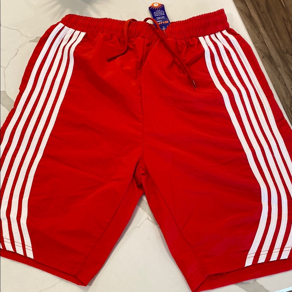 Red and White Athletic Shorts